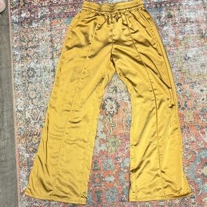 Women's Mustard Wide-Leg Pull-On Trousers
